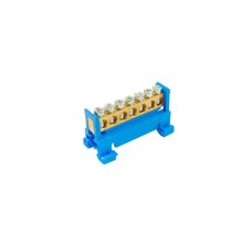 Můstek N 7 (svorkovnice 7x16mm2), nekrytý IP00, modrý, 63A, na DIN
